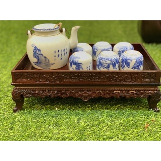 Khay trà gỗ gụ