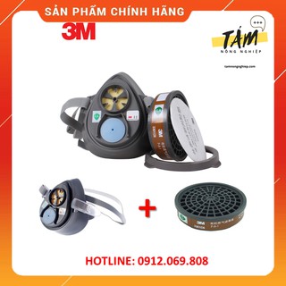 [FREE SHIP] Bộ mặt nạ phòng độc 3M 3200 [ TẶNG KÈM PHIN LỌC]   mặt nạ phun sơn, chống bụi, chống khói, chống hóa chất