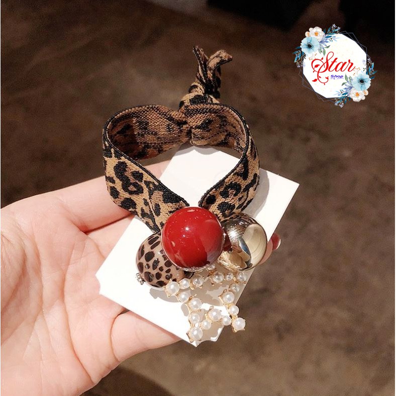 Buộc tóc họa tiết da báo dễ thương C14