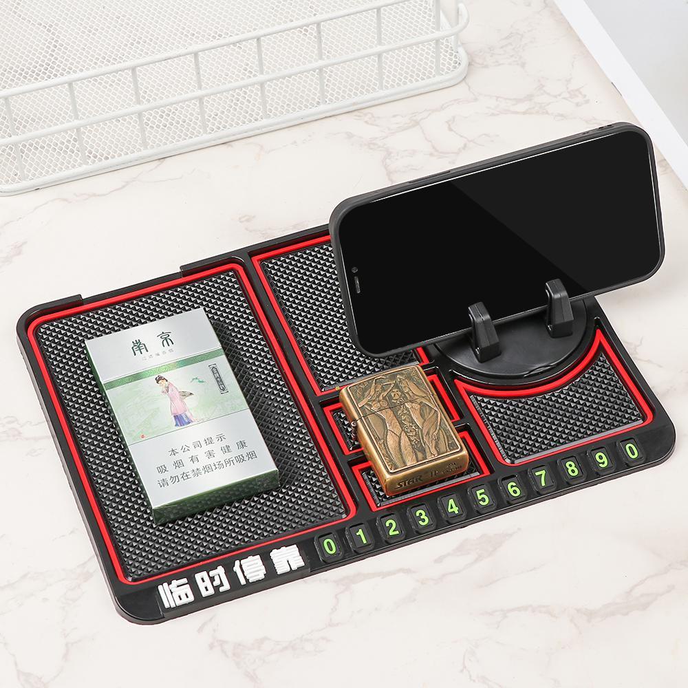 Giá Đỡ Điện Thoại / Thẻ / Tiền Xu Bằng PVC Chống Trượt Tiện Dụng Cho Xe Hơi