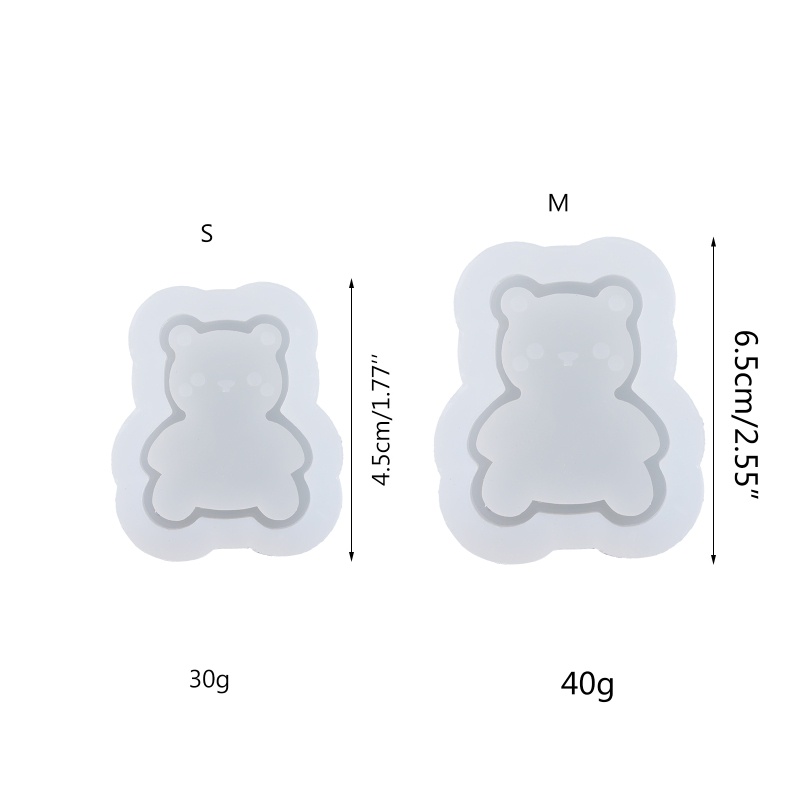 Khuôn Làm Móc Khóa Hình Chú Gấu Bằng Silicone Sáng Bóng DIY