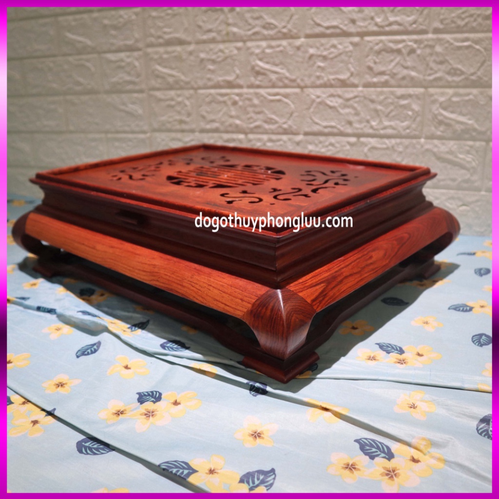 Khay trà hiện đại phòng khách gỗ cẩm cỡ 45x35 cao 15