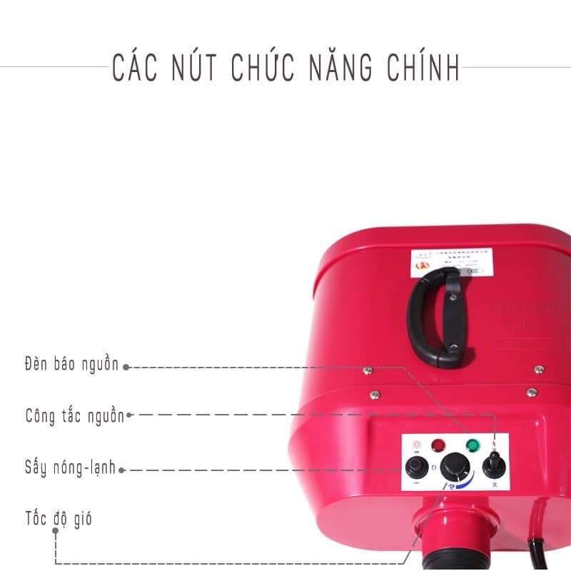 Máy sấy lông Chó Mèo Chunzhou 2 mô tơ hàng sẵn đầy đủ chế độ nóng lạnh to nhỏ - Omonpet