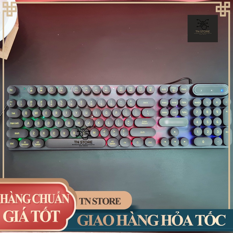 Bàn phím máy tính nút tròn giả cơ sang trọng với 2 màu đen trắng dòng gaming giá rẻ  TN Store BPNT100