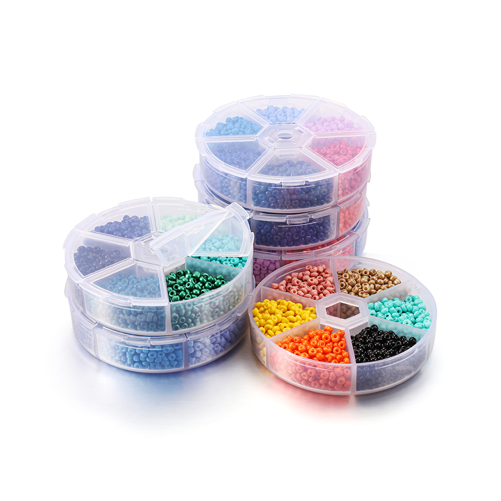 Hạt thủy tinh màu / Hạt lớn / Hạt cát cho vòng đeo tay phụ kiện DIY （1800 chiếc / gói）
