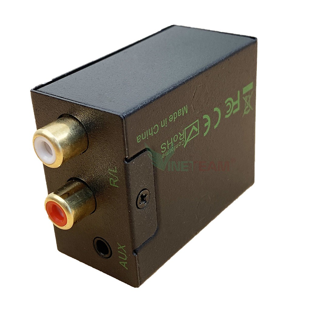 Bộ chuyển đổi tín hiệu âm thanh quang (Optical) sang Analog (RCA) có cổng 3.5 kèm dây nguồn Usb và dây quang -dc4627