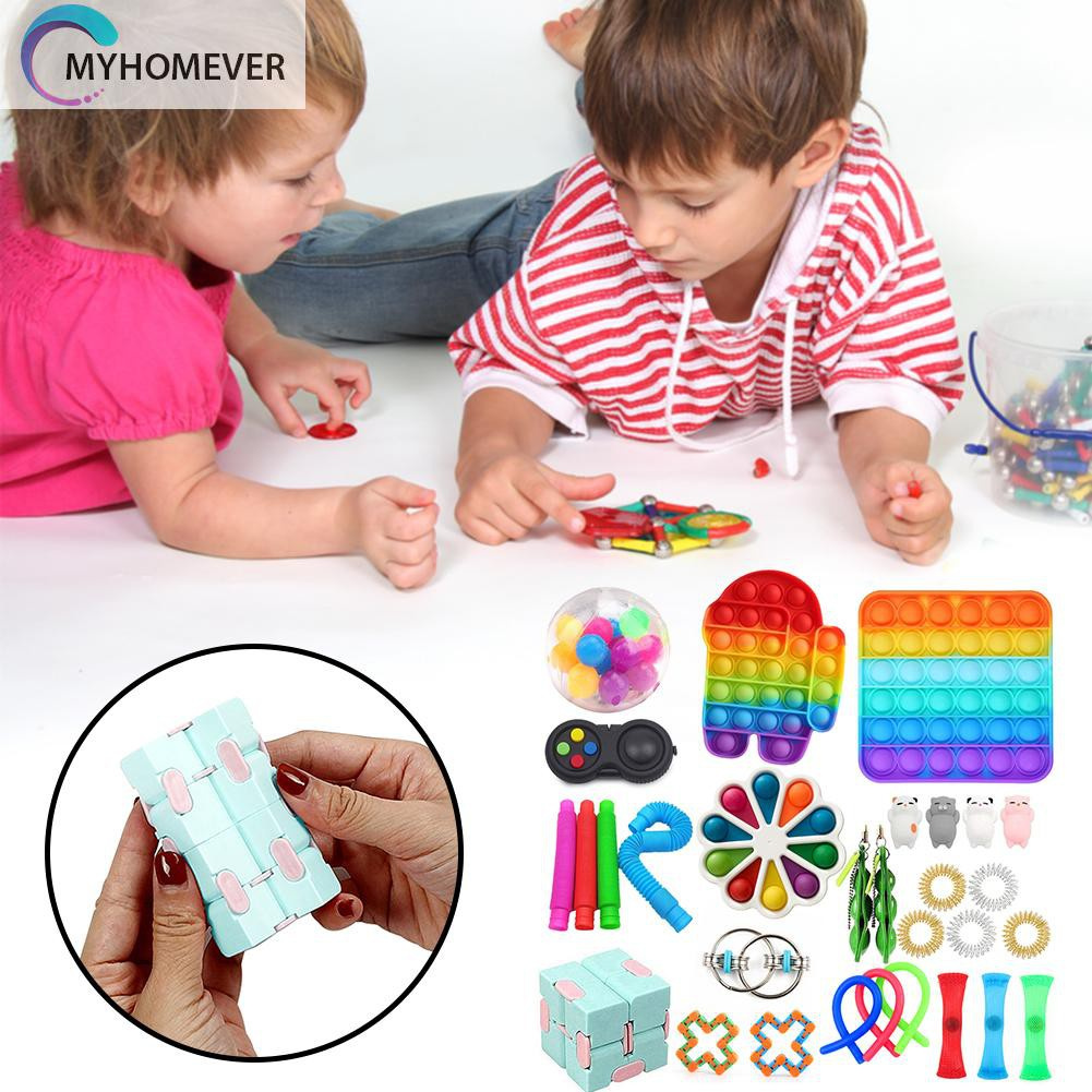 Pop It Fidget Đồ chơi 31pcs Push Bubble Fidget Đồ chơi Set Autism Relaxing Sensory Stress Relief Đồ chơis