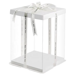 1 cái hộp mica trong 2 tầng đựng bánh gato hoặc đựng hoa gấu size 26cm hoặc 28cm