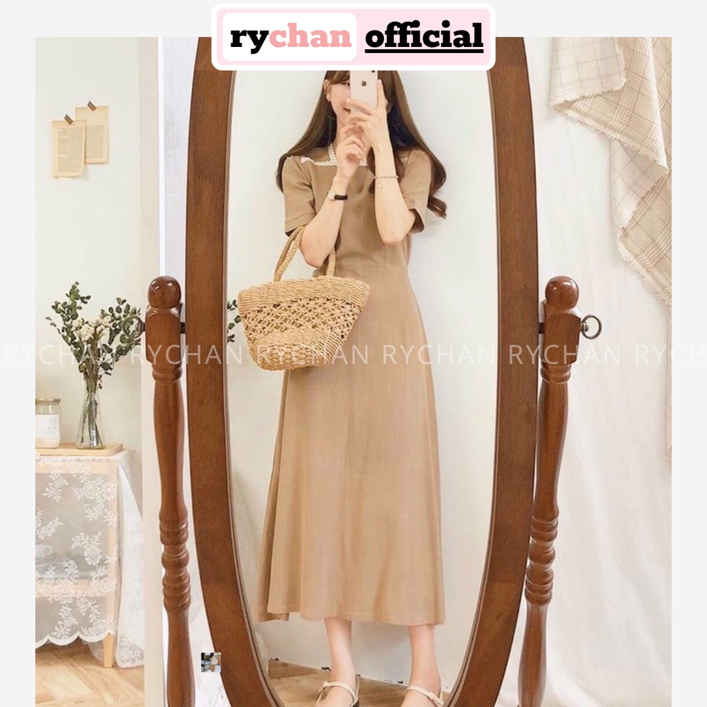 Đầm Maxi Xòe Cổ Vuông Dáng Dài 2 Màu - DM464