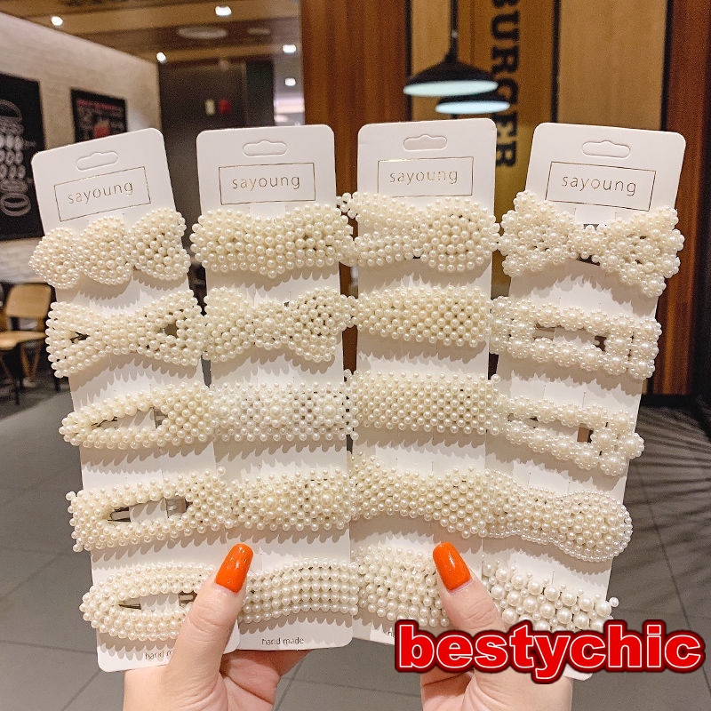 1 Kẹp Tóc Đính Ngọc Trai Nhân Tạo Phong Cách Hàn Quốc