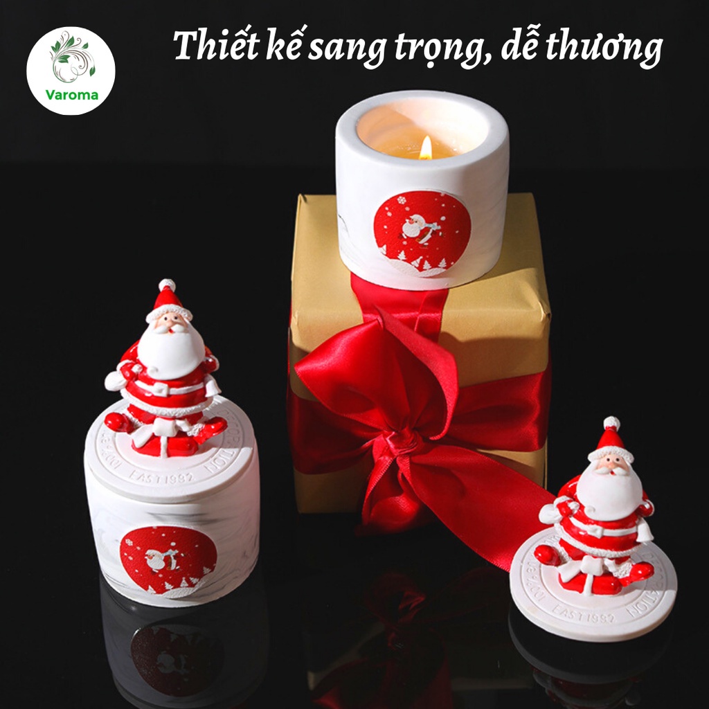 Nến Thơm Giáng Sinh Noel VAROMAS SANTA CLAUS Qùa Tặng Cao Cấp Phụ Kiện Làm Thơm Phòng Ngủ Khử Mùi NEN20 65g