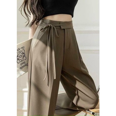 Quần ống rộng nữ cạp cao thắt nơ lưng dáng đứng nhiều màu hàng đẹp