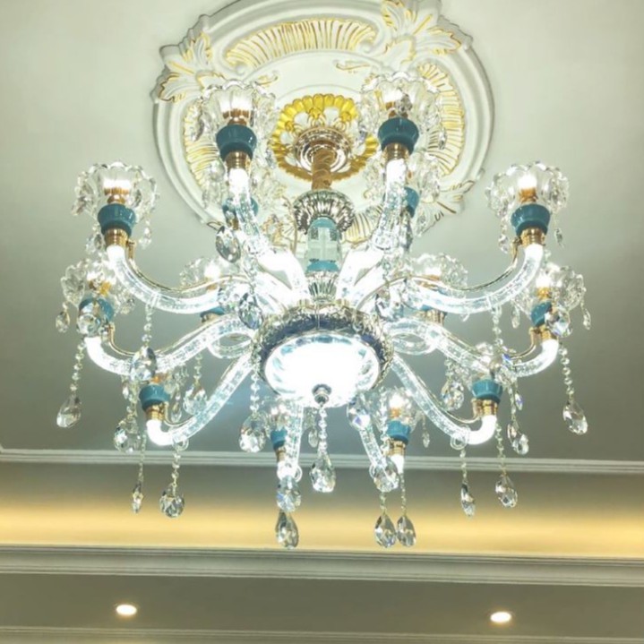 Đèn chùm MONSKY SERA pha lê hiện đại trang trí nội thất sang trọng loại 15 tay - kèm bóng LED chuyên dụng.