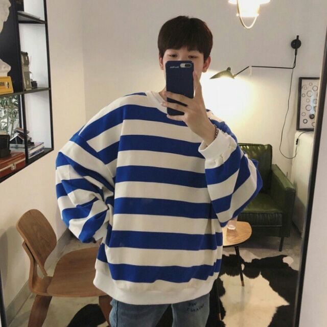 [ UNISEX ] Áo nỉ sweater kẻ thụng