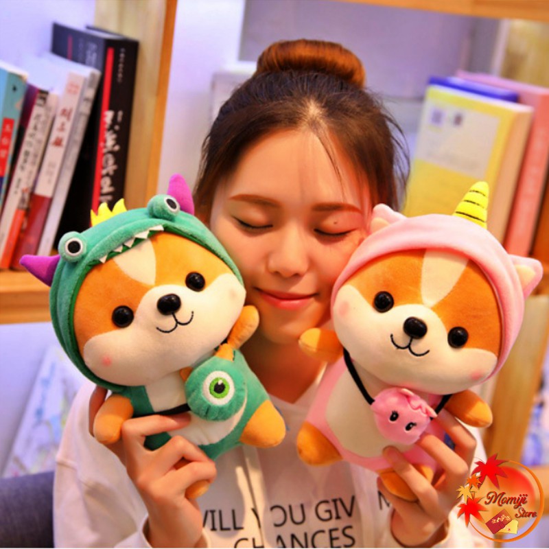 Gấu Bông Chó Shiba Cosplay Cute mềm mịn Size 25 cm