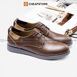 Giày tây công sở nam CHEAPSTORE CS034 Nâu cánh gián - Giày da bò thật tăng chiều cao (bảo hành 24 tháng)