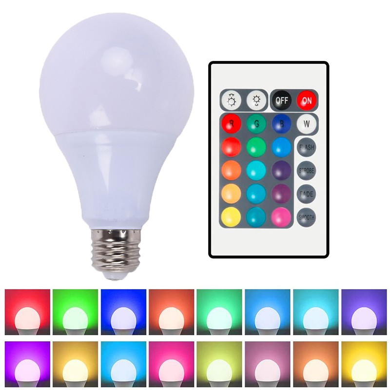 Bóng Đèn led Đổi Màu Thông Minh e27 rgb 5w 9w 10w 12w 15w 18w rgbw