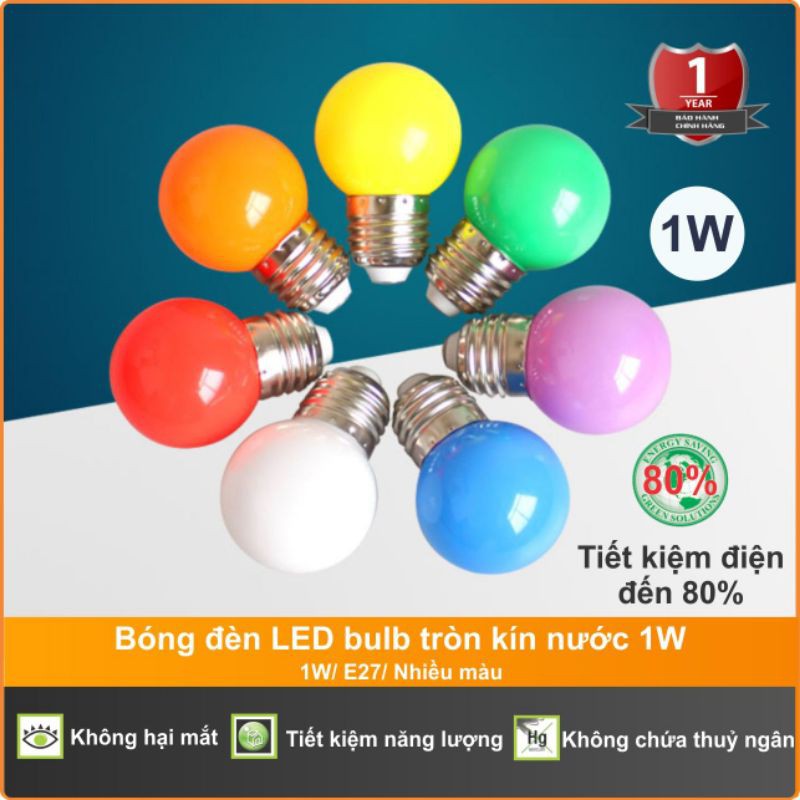 Bóng LED bulb tròn 1W kín nước Kenno