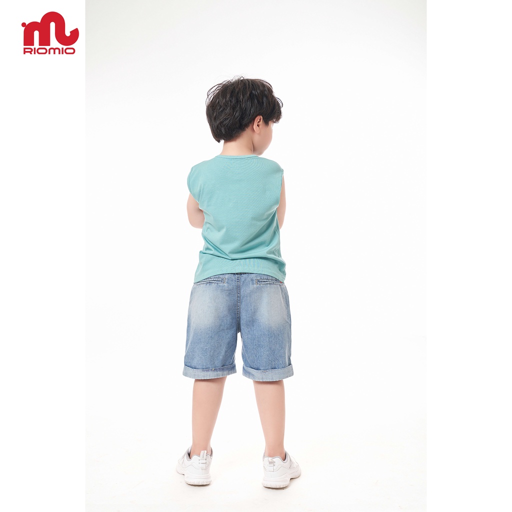 Áo thun bé trai sát nách 3-11 tuổi (15-40kg) RIOMIO cotton 4 chiều phối cúc ngực phong cách Hàn Quốc - RA230