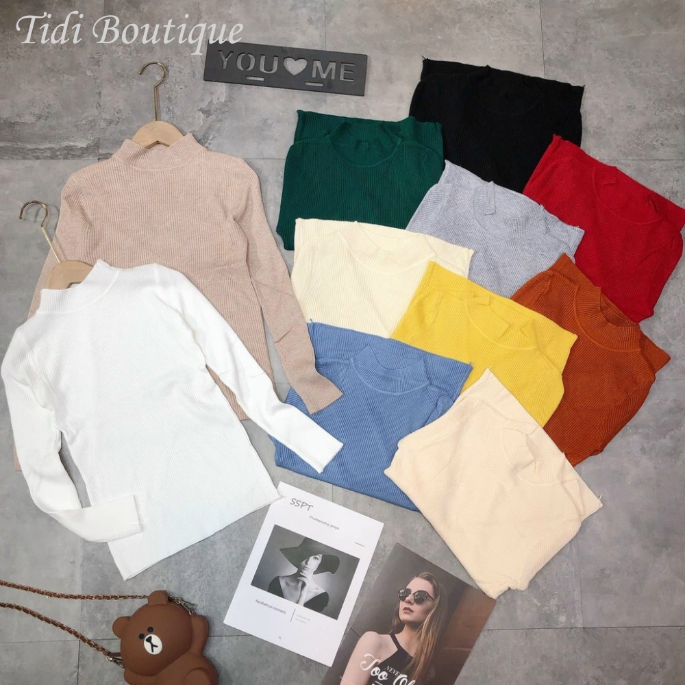 Áo len tăm nữ cổ 3 phân freesize 🍀[FREESHIP] | BigBuy360 - bigbuy360.vn