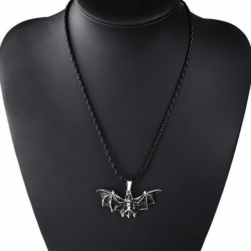 Dây chuyền mặt hình dơi đen phong cách Hip Hop thời trang độc đáo