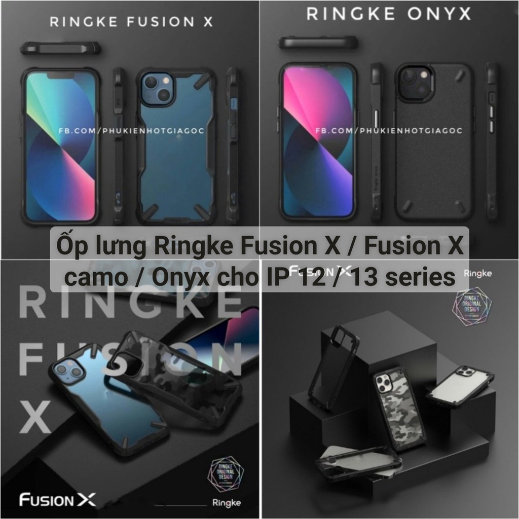 Ốp lưng chống sốc Ringke Fusion X / Onyx IP 14 Pro max / 13 / 12 series / 12 mini chống sốc cao cấp