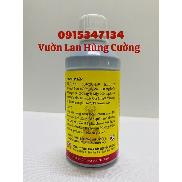 PHÂN BÓN LÁ ĐẬM ĐẶC CAO CẤP VITAMIN B1 250ml