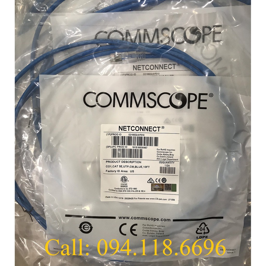 Dây nhảy patch cord Commscope Cat5/Cat6 các loại