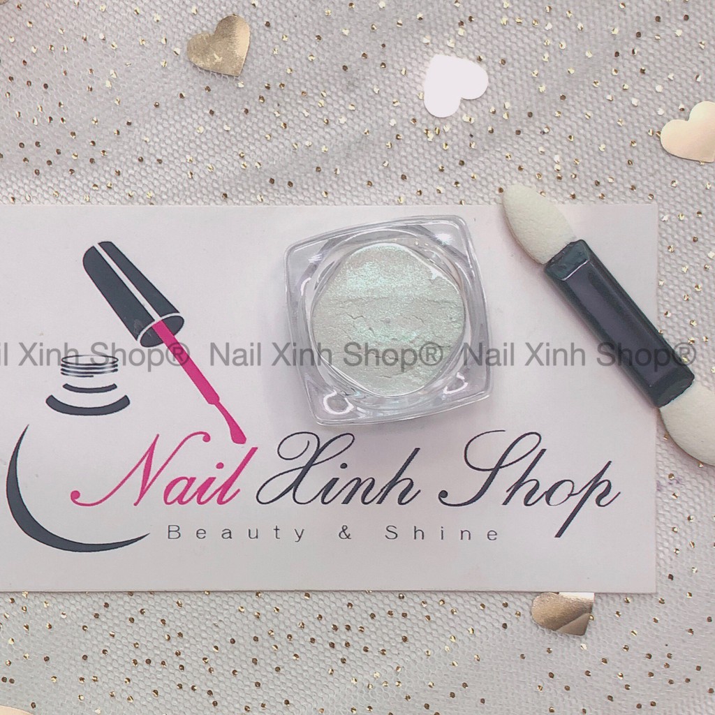 Bột crom, đắp móng crom ánh hồng ngọc trai, hiệu ứng tráng gương sáng bóng, phụ kiện nail hot 2020 ( tặng kèm cọ )