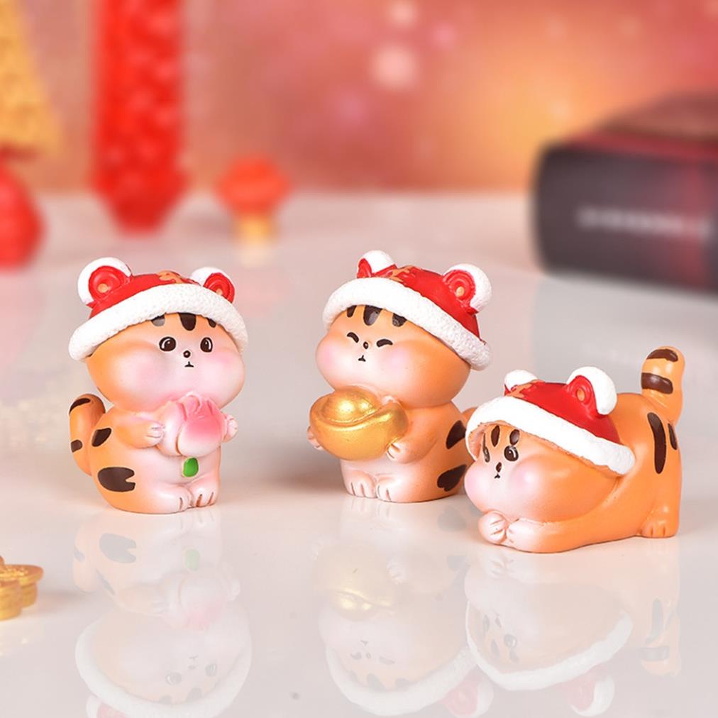 [HÀ NỘI] Tượng hổ giáng sinh mini dễ thương decor cute. Tượng trang trí nhà cửa để bàn, trang trí