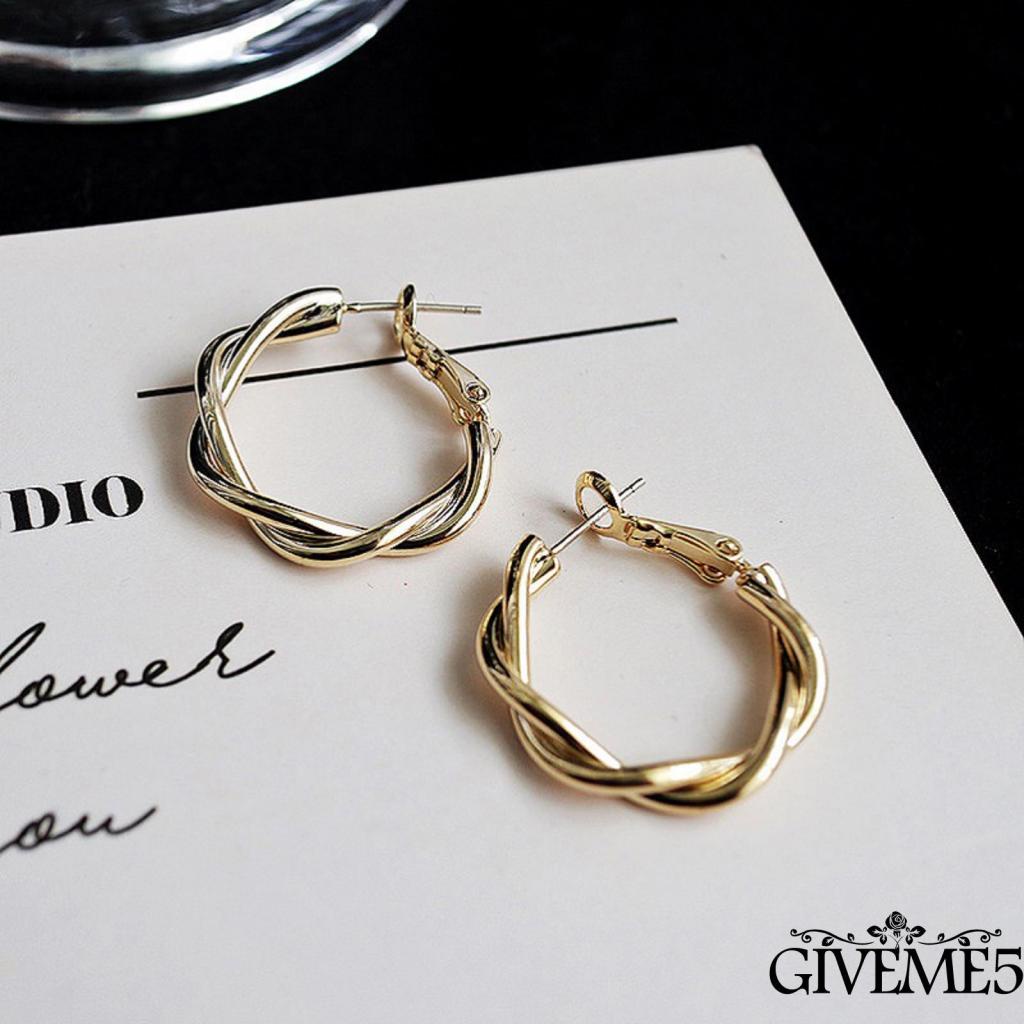 Đôi bông tai hình tròn màu sắc thiết kế thời trang cho nữ