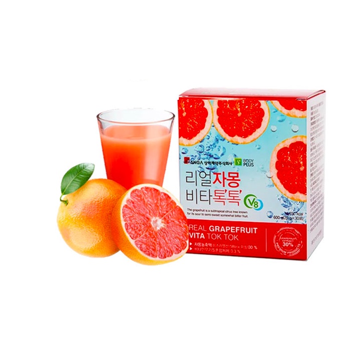 (Chính Hãng) Nước ép Trà Bưởi SangA Hàn Quốc Trà Bưởi Giảm Cân Real Grapefruit Vita Tok Tok 30 Gói