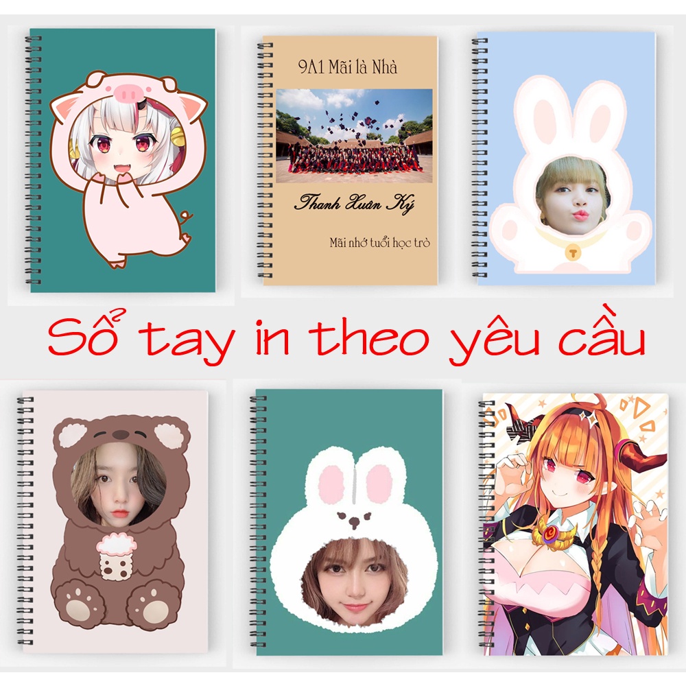 Sổ tay in theo yêu cầu sổ lưu bút sổ ghép mặt in theo yêu cầu 200 trang sổ bút và gáy xoắn