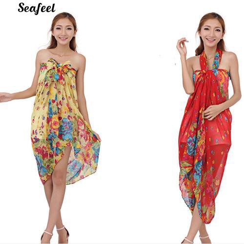 Khăn choàng vải voan họa tiết hoa choàng cổ làm quà giáng sinh