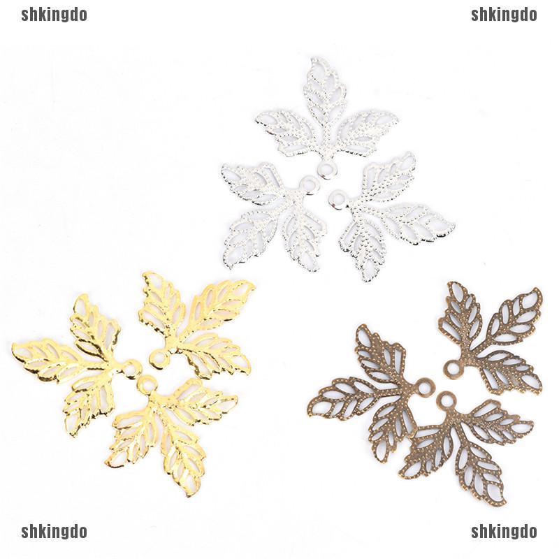 Set 100 phụ kiện hình lá đẹp mắt dùng làm vòng trang sức thủ công