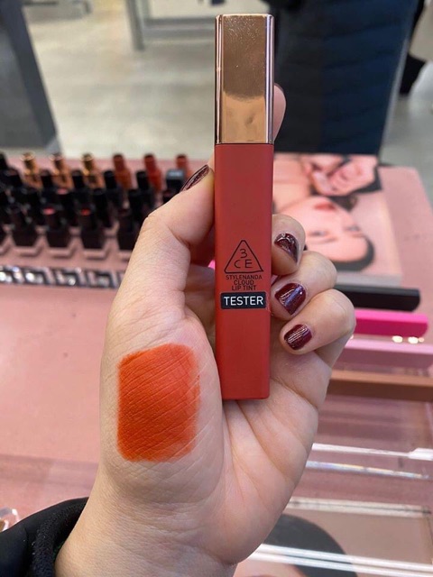 Son kem 3CE Cloud lip tint PEACH TEA - tông cam san hô