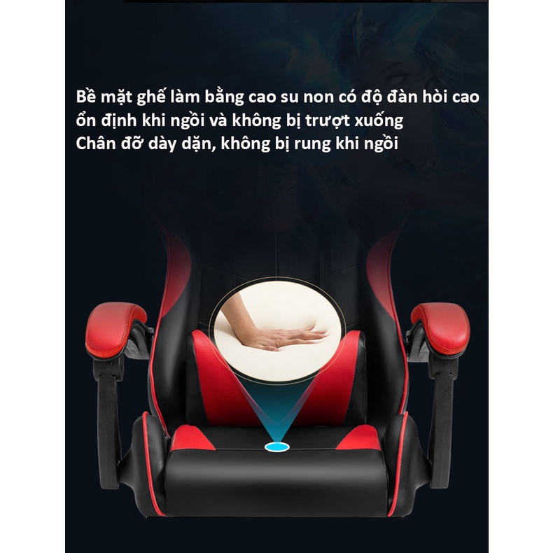 Ghế Gaming Pink Color Bọc Da Cao Cấp - Ghế Chơi Game Có Ngả Lưng, Gác Chân, Massage Phiên Bản Mới