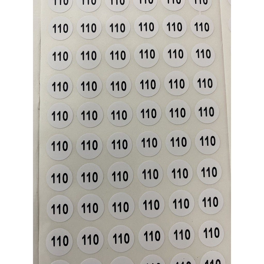 Tem size - Tem số quần áo - Tem số giày dép - Decal Size số dán quần áo trẻ em baby 80, 90,100,110,120,130,140