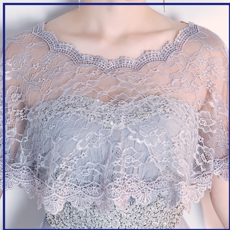 Khăn choàng vải tuyn phối ren mỏng cho cô dâu
 | BigBuy360 - bigbuy360.vn