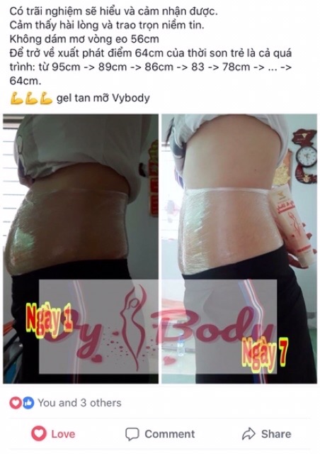 Gel tan mỡ Vy&Body