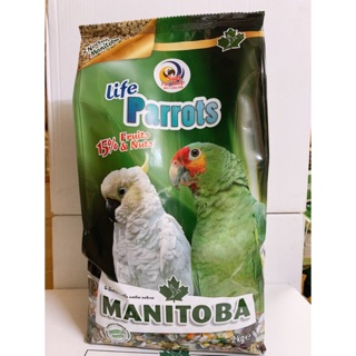 Thức ăn hoàn chỉnh LIFE PARROTS MANITOBA dành cho Vẹt size trung gói nguyên seal 2kg