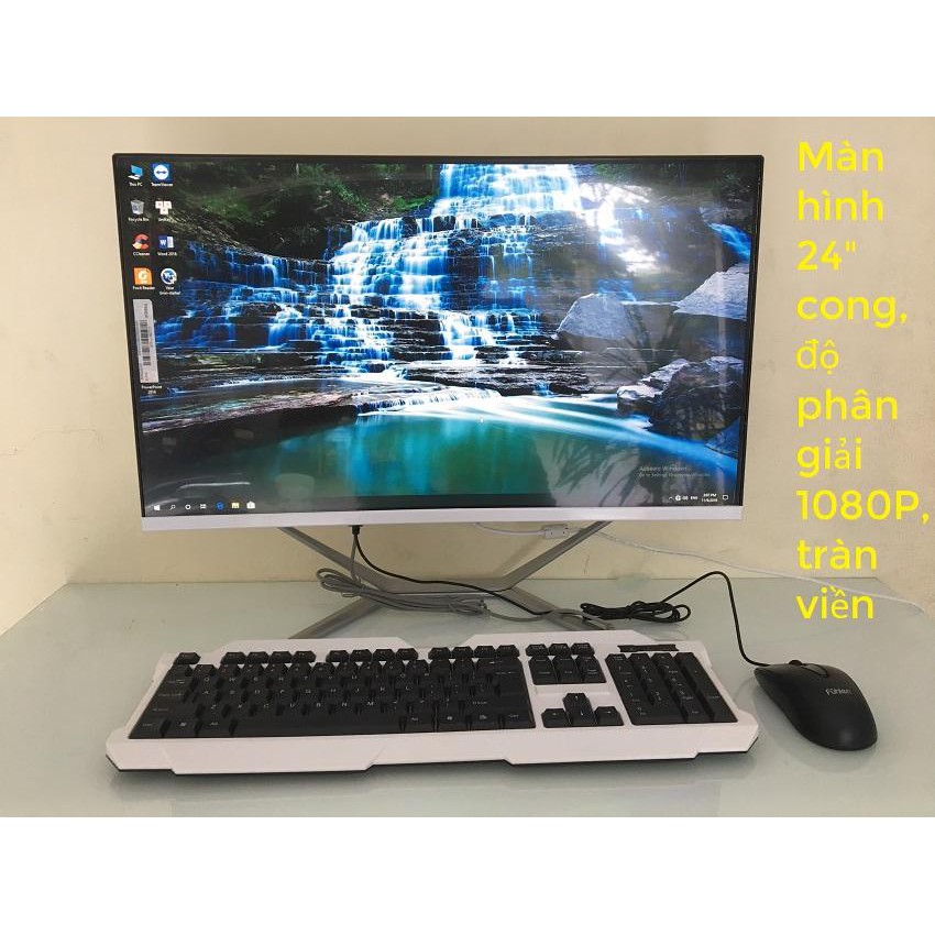 BH 24 THÁNG - Bộ máy tính để bàn All in One Kiwivision tất cả trong 1 màn hình cong 24" full view