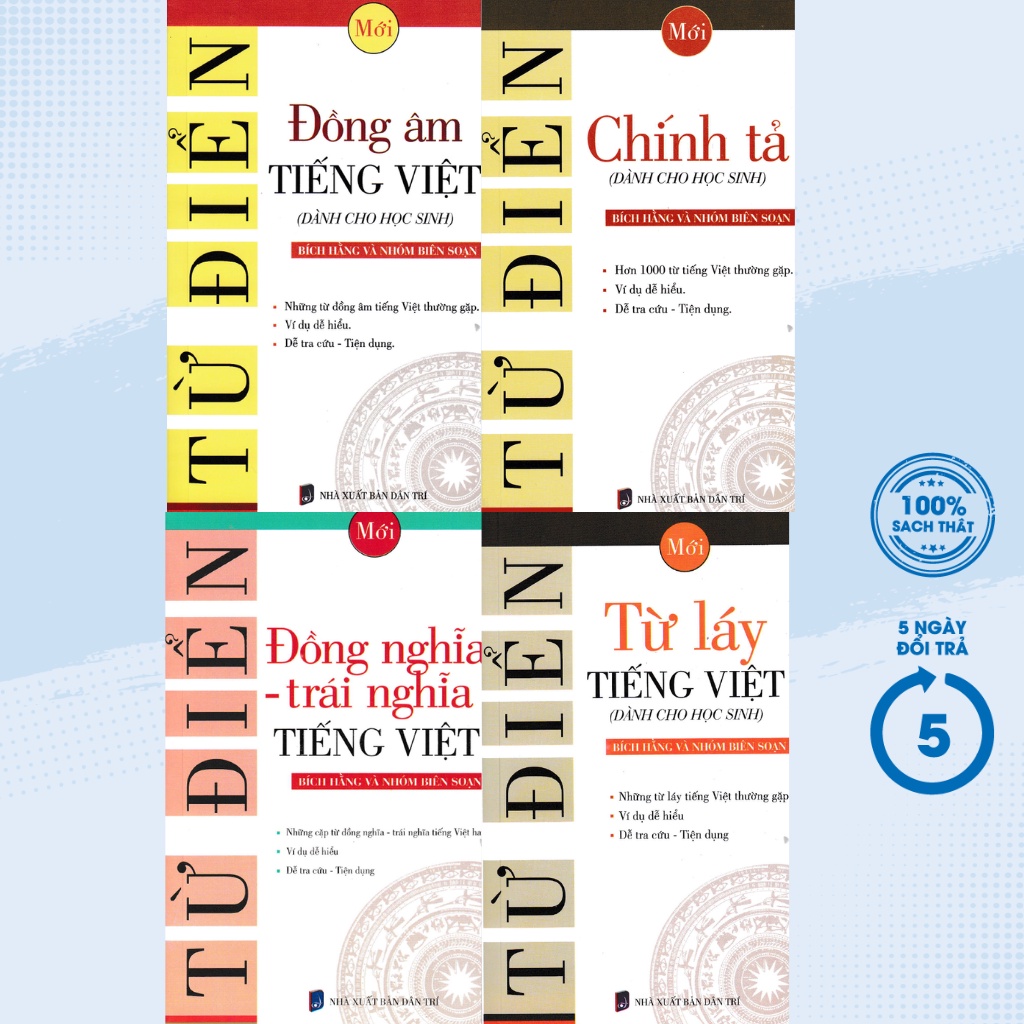 Sách - Combo 4 Cuốn Từ Điển Chính Tả + Đồng Âm Tiếng Việt + Từ Láy Tiếng Việt + Từ Điển Đồng Nghĩa-Trái Nghĩa Tiếng Việt