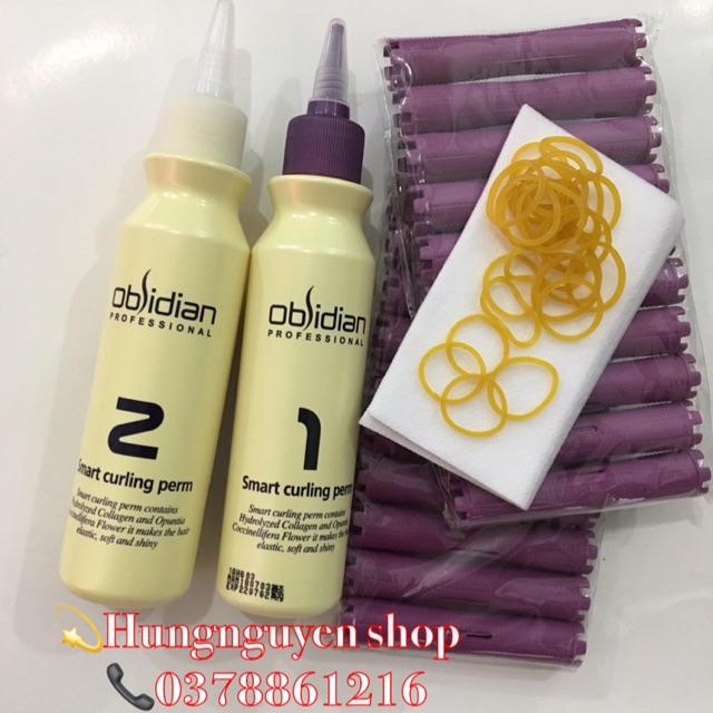TRỌN BỘ THUỐC UỐN XOĂN LẠNH TẠI NHÀ OBISIDIAN LOẠI 120ml tặng kèm trục uốn & giấy uốn