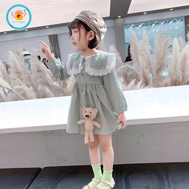 Đầm Công Chúa Tay Dài Họa Tiết Kẻ Sọc Phong Cách Mới Cho Bé Gái