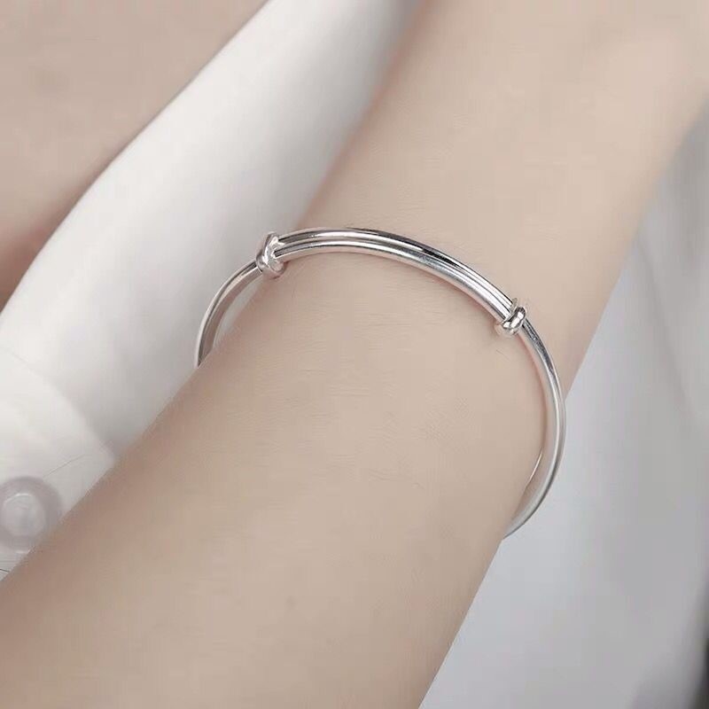 Kiềng tay-Lắc tay bạc cứng DaLiA Jewelry có thể tự điều chỉnh size theo ý muốn