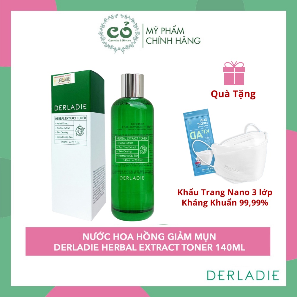 Nước Hoa Hồng Giảm Mụn Derladie Herbal Extract Toner 140ml