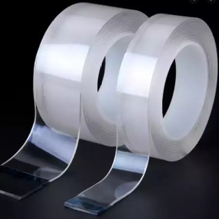 Combo 2 băng keo 2 mặt đa năng trong suốt dán cuộn 1m trên mọi bề mặt siêu chắc chắn (LOẠI DÀY 2mm)