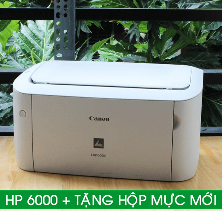 Mái in cũ Canon LBP 6000 in khổ A4, A5 + Tặng kèm hộp mực mới + dây nguồn + dây cáp USB mới