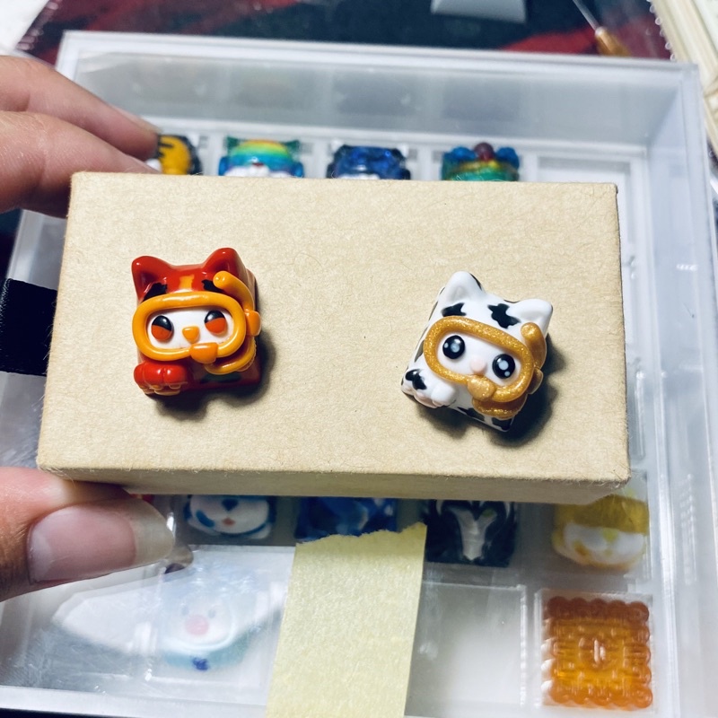 Nút Bàn Phím Keycap Mèo  Melonkey Tamago Resin làm bằng nhựa Resin Lionvn